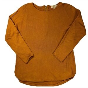 Michael Kors Women’s Back Zip Long Sleeve Sweater Orange Gold Size Large